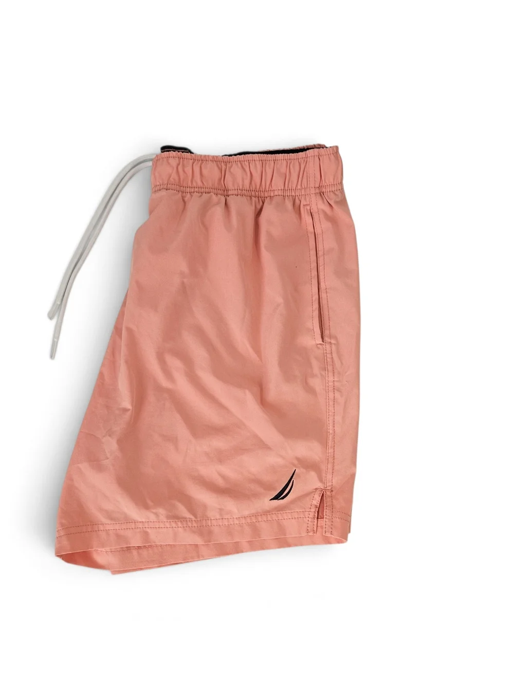 Nautica Men's L Swim Shorts Coral Pink Salmon Board Shorts Drawstring Preppy Coa